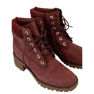 Timberland Kinsley Purple Nubuck Lace-Up Ankle Boots Size 9.5 Lug Sole B9030